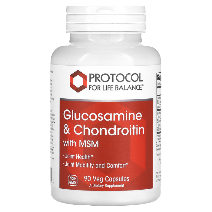 Protocol for Life Balance, Glucosamine & Chondroitin with MSM, 90 Veg Capsules