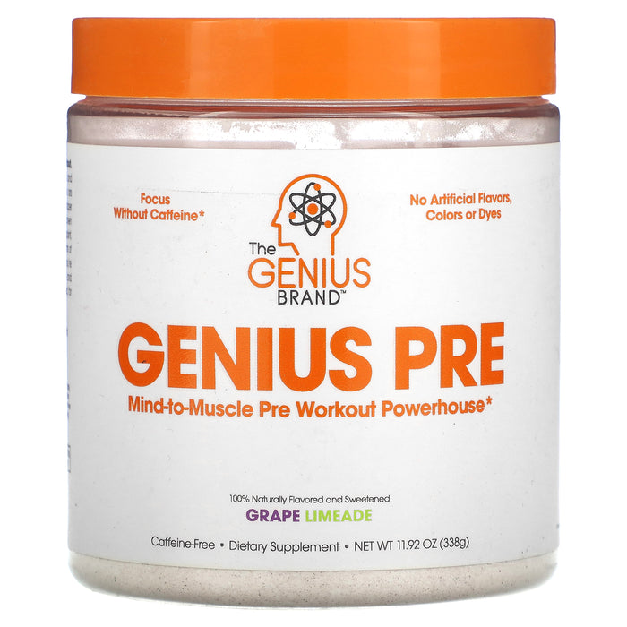 The Genius Brand, Genius Pre, Pre-Workout Powerhouse, Blue Raspberry, 11.15 oz (316 g)