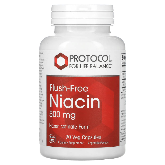 Protocol for Life Balance, Flush-Free Niacin, 500 mg, 90 Veg Capsules