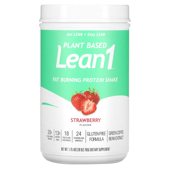 Lean1, Plant Based Fat Burning Protein Shake, Strawberry , 1.75 lbs (795 g)