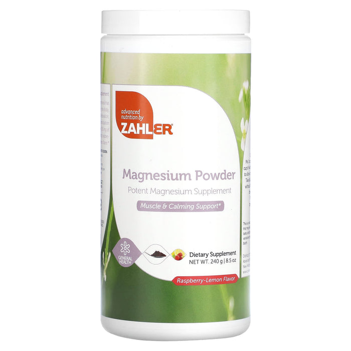 Zahler, Magnesium Powder, Raspberry-Lemon, 8.5 oz (240 g)
