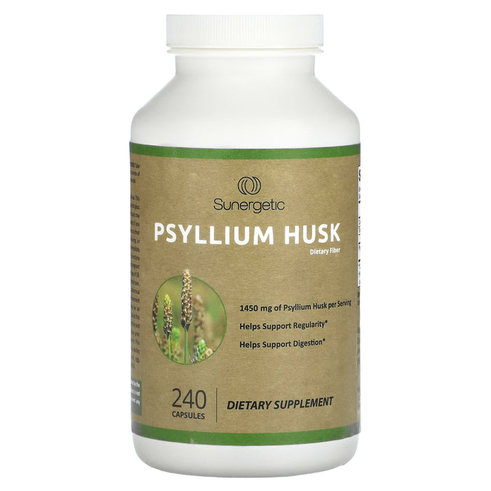 Sunergetic, Psyllium Husk Dietary Fiber, 1,450 mg, 240 Capsules