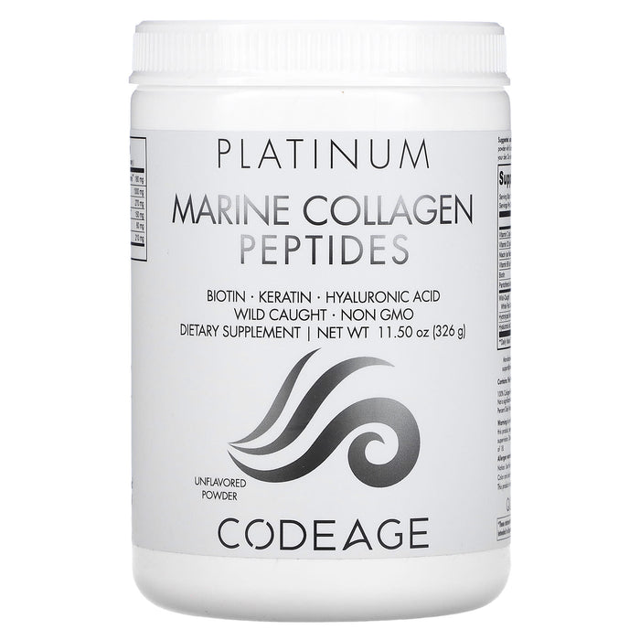 Codeage, Platinum, Marine Collagen Peptides, Unflavored, 11.5 oz (326 g)