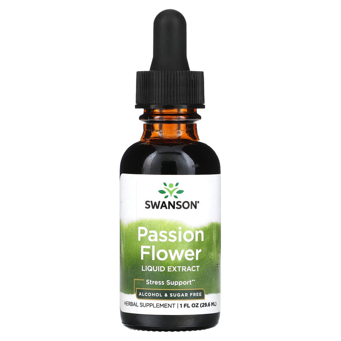 Swanson, Passion Flower Liquid Extract, Alcohol & Sugar Free, 1 fl oz (29.6 ml)
