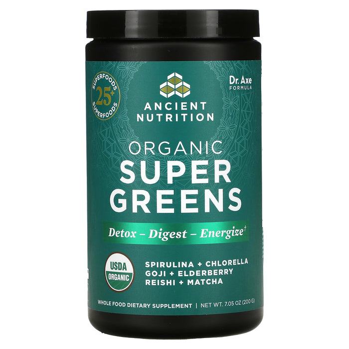 Dr. Axe / Ancient Nutrition, Organic Super Greens, 7.05 oz (200 g)