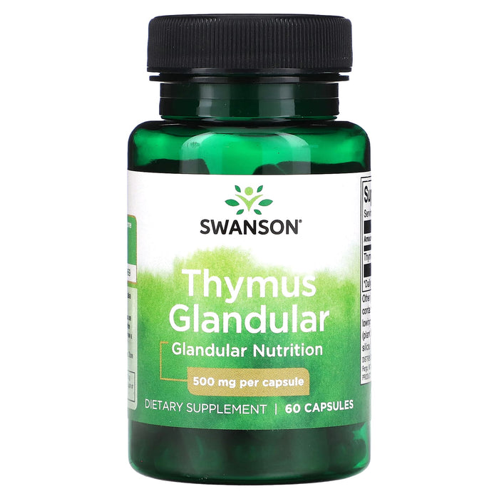 Swanson, Thymus Glandular, 500 mg, 60 Capsules