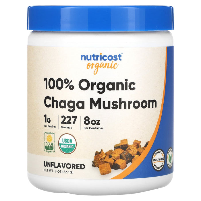 Nutricost, 100% Organic Chaga Mushroom, Unflavored, 8 oz (227 g)
