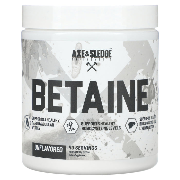 Axe & Sledge Supplements, Basics, Betaine, Unflavored, 3.53 oz (100 g)
