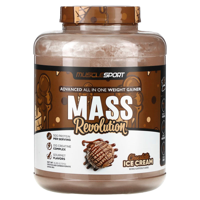 MuscleSport, Mass Revolution, Chocolate Ice Cream, 6 lbs (2,721 g)