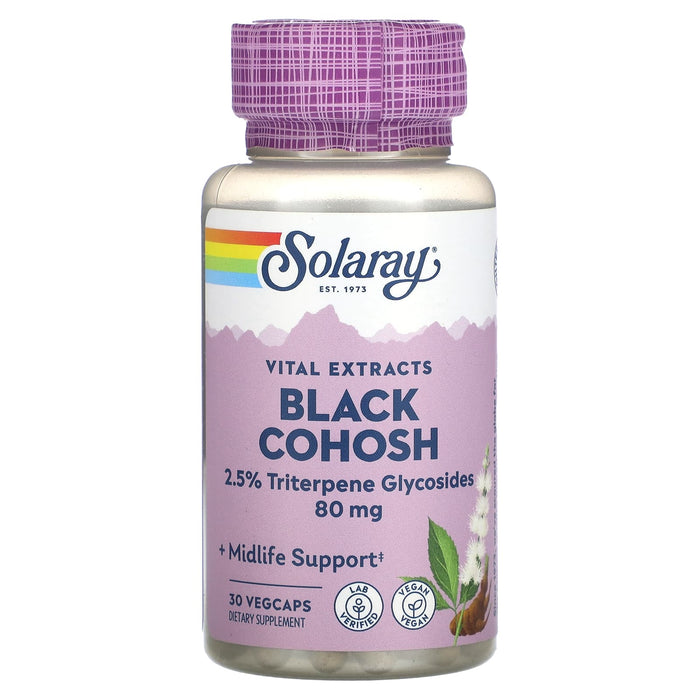 Solaray, Vital Extracts, Black Cohosh, 80 mg, 30 VegCaps