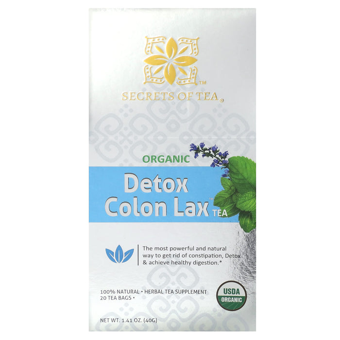 Secrets of Tea, Organic Detox Colon Lax Tea, 20 Tea Bags, 1.41 oz (40 g)