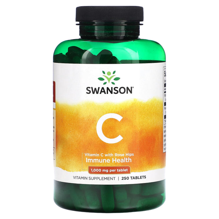 Swanson, Vitamin C With Rose Hips, 1,000 mg, 250 Tablets