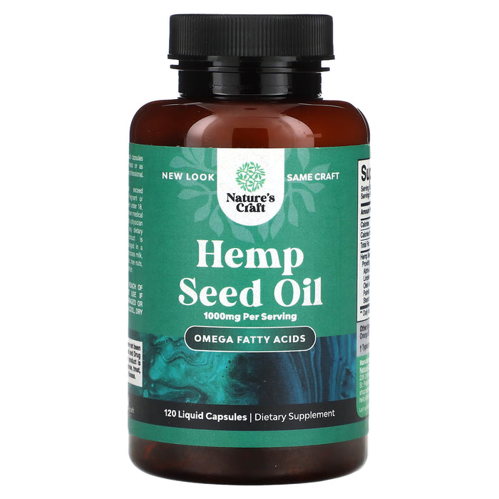 Nature's Craft, Hemp Seed Oil, 500 mg, 120 Liquid Capsules