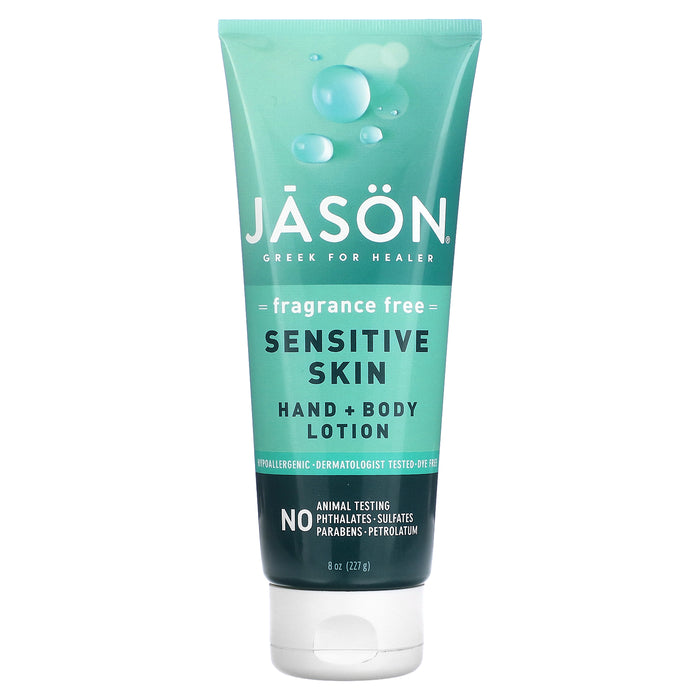 Jason Natural, Sensitive Skin Hand & Body Lotion, Fragrance Free, 8 oz (227 g)