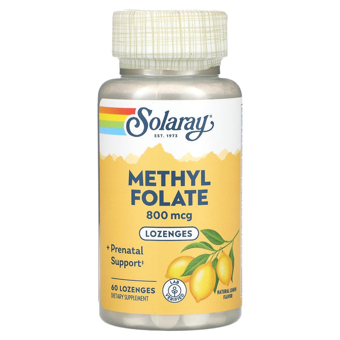 Solaray, Methyl Folate, Lemon, 800 mcg, 60 Lozenges