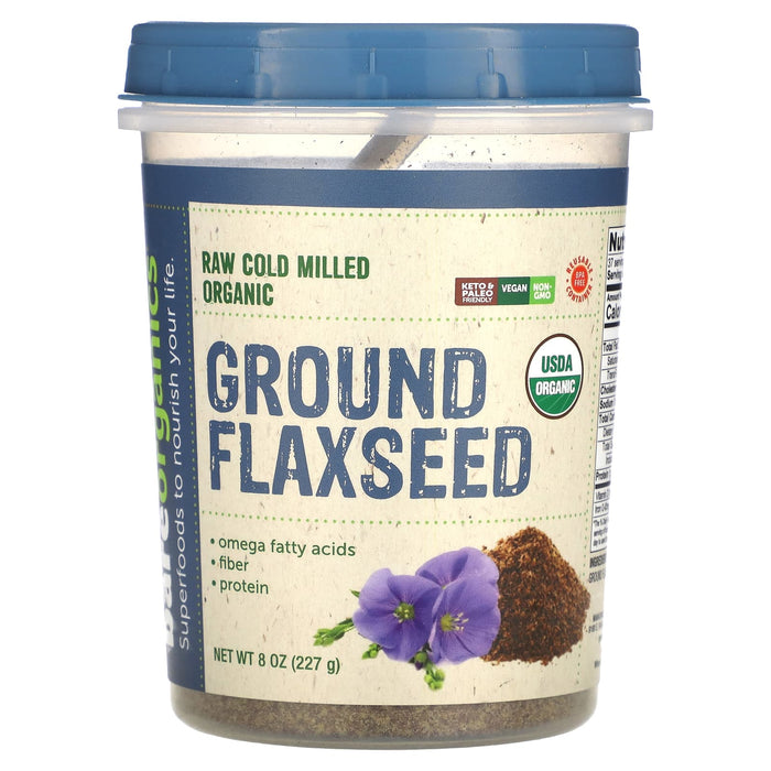 BareOrganics, Raw Cold Milled Organic Ground Flaxseed, 8 oz (227 g)
