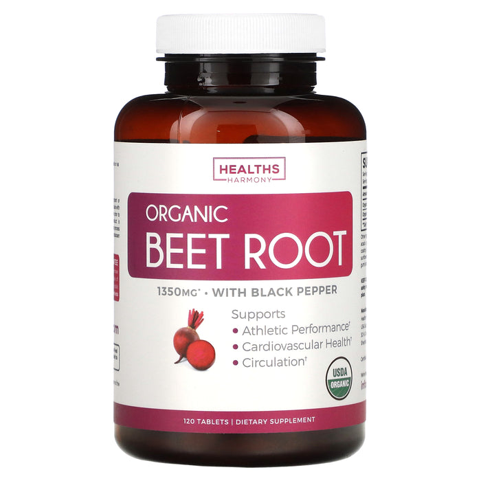 Healths Harmony, Organic Beet Root, 675 mg, 120 Tablets