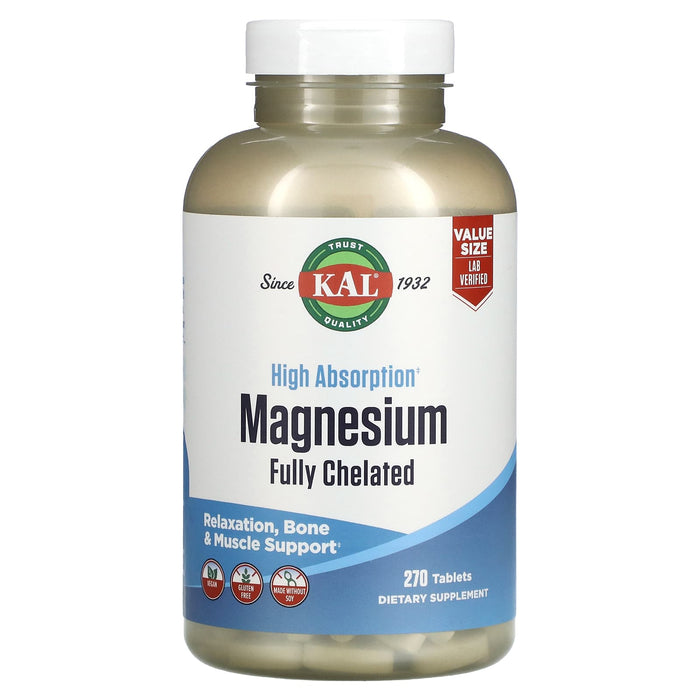 KAL, High Absorption Magnesium, Fully Chelated, 270 Tablets