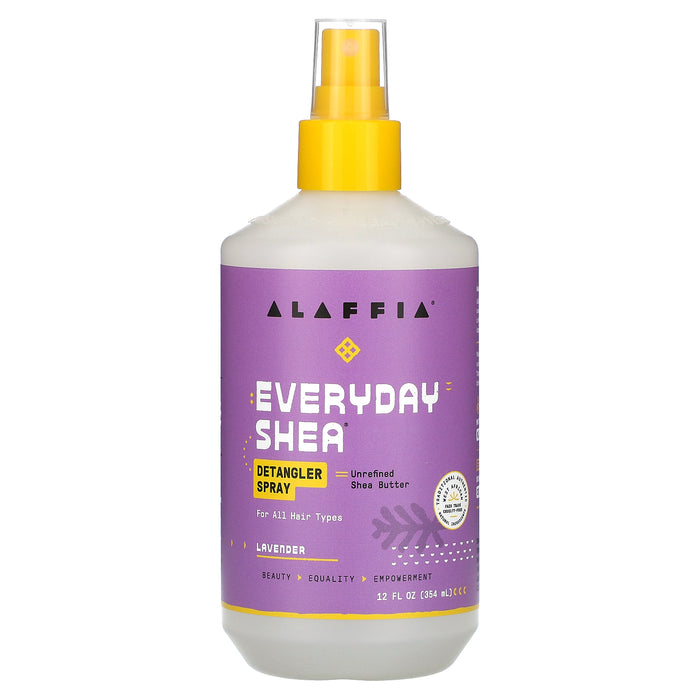 Alaffia, Everyday Shea Detangler Spray, Lavender, 12 fl oz (354 ml)