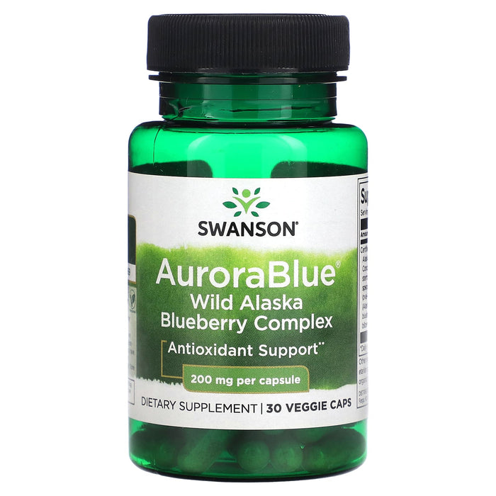 Swanson, AuroraBlue Wild Alaska Blueberry Complex, 200 mg, 30 Veggie Caps
