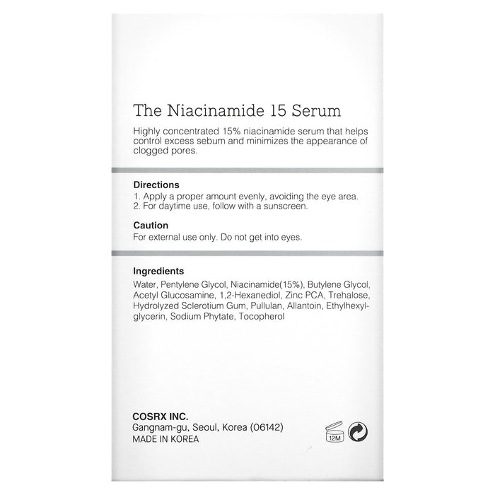 CosRx, The Niacinamide 15 Serum, 0.67 fl. oz. (20 ml)