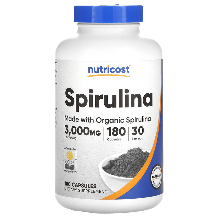 Nutricost, Spirulina, 500 mg, 180 Capsules