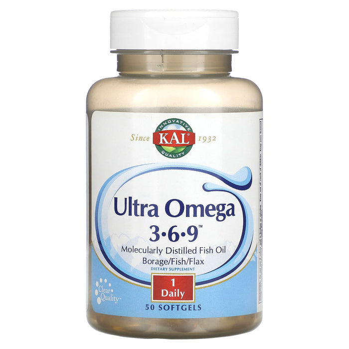 KAL, Ultra Omega 3-6-9, 50 Softgels
