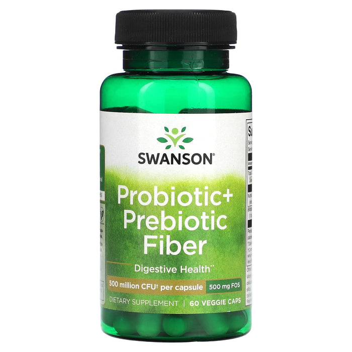Swanson, Probiotic + Prebiotic Fiber, 500 Million CFU, 60 Veggie Caps