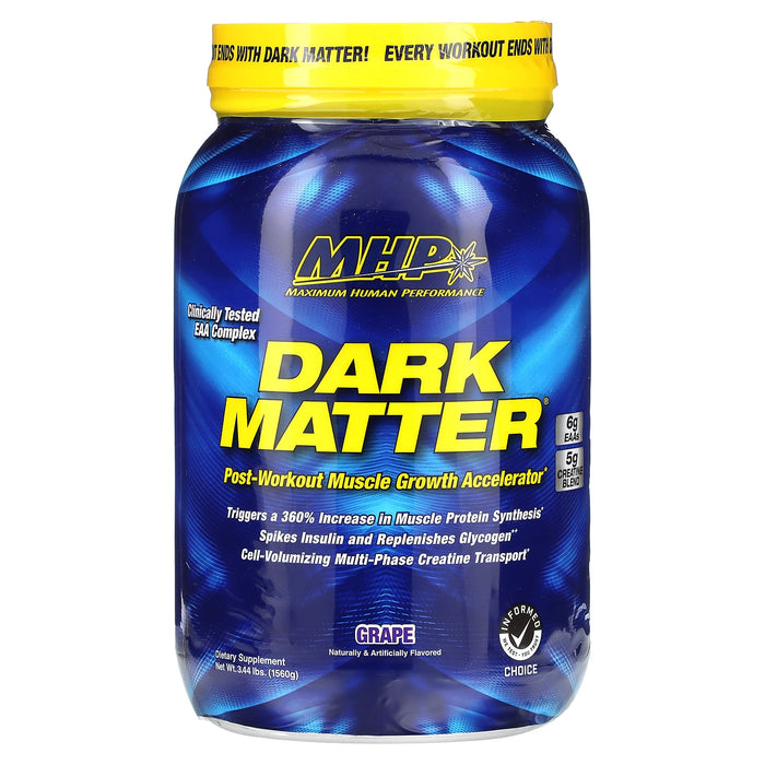 MHP, DARK MATTER, Post-Workout Muscle Growth Accelerator, Grape, 3.44 lbs (1,560 g)