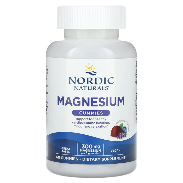 Nordic Naturals, Magnesium Gummies, Blueberry Lavender, 100 mg, 60 Gummies