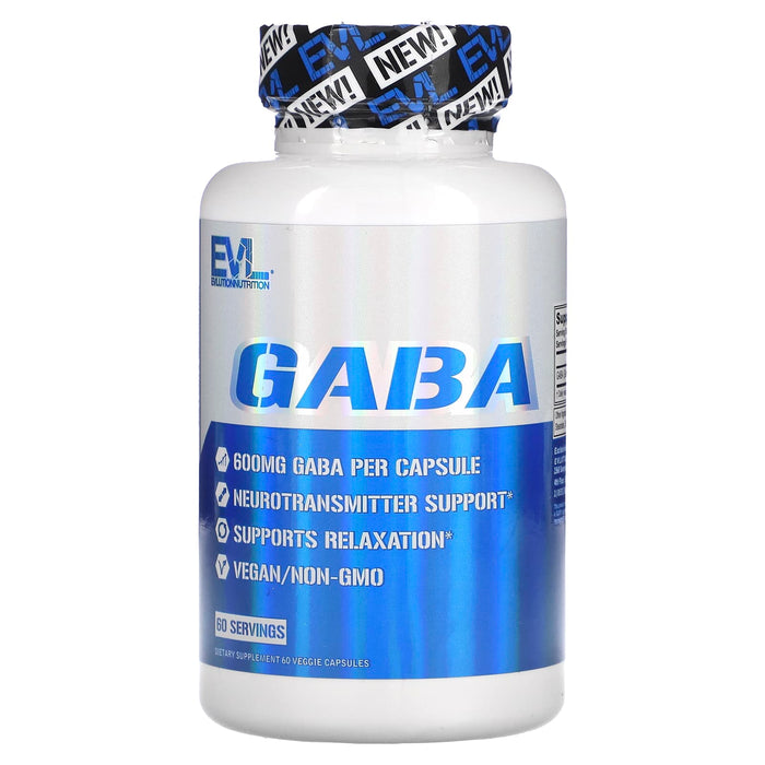EVLution Nutrition, GABA, 600 mg, 60 Veggie Capsules