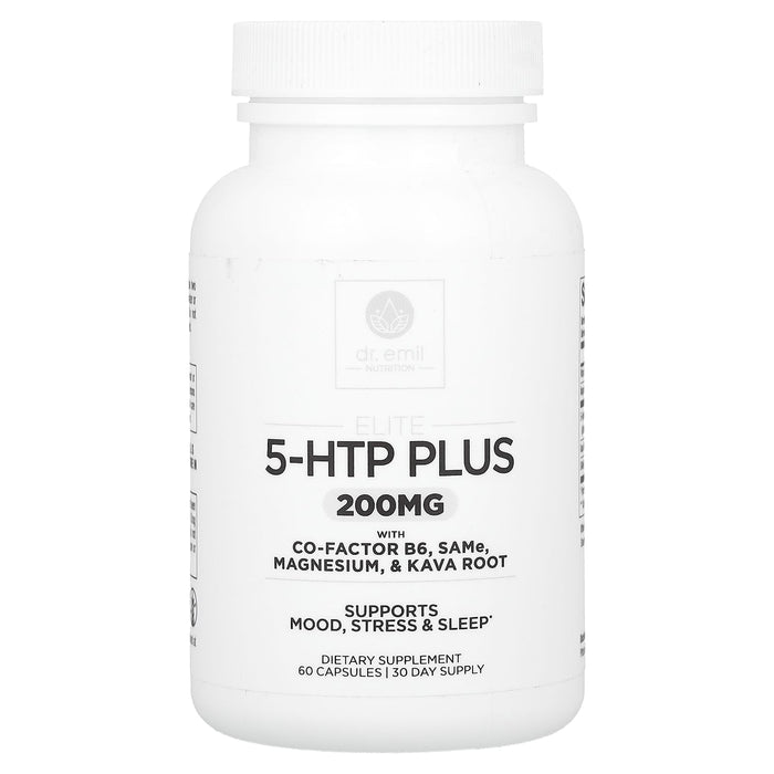 Dr. Emil Nutrition, Elite, 5-HTP Plus with Co-Factor B6, SAMe, Magnesium, & Kava Root, 100 mg, 60 Capsules