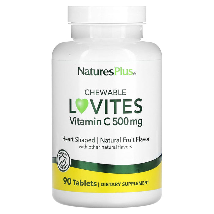 NaturesPlus, Chewable Lovites, Vitamin C, Natural Fruit, 500 mg, 90 Tablets