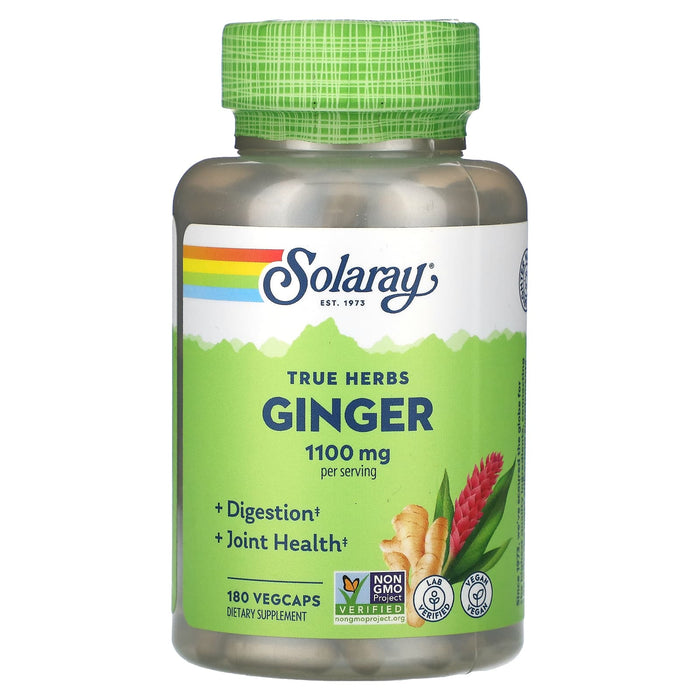 Solaray, True Herbs, Ginger, 1,100 mg, 180 VegCaps