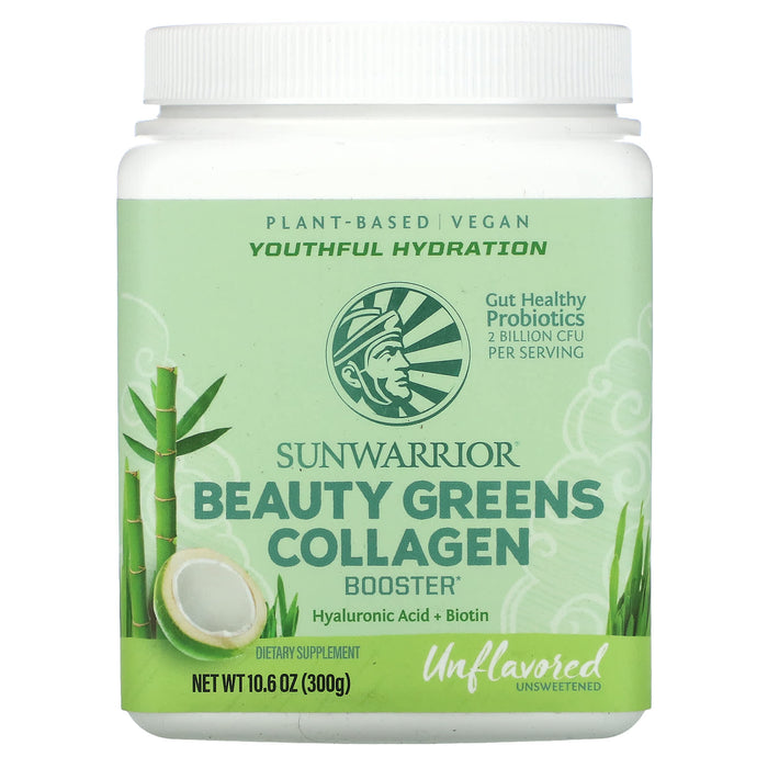 Sunwarrior, Beauty Greens Collagen Booster, Pina Colada, 10.6 oz (300 g)