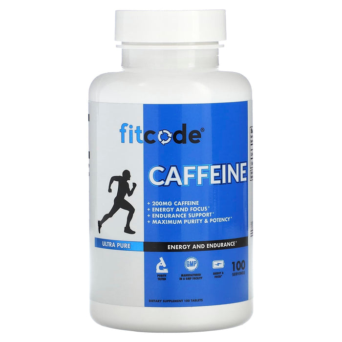FITCODE, Caffeine, 200 mg, 100 Tablets
