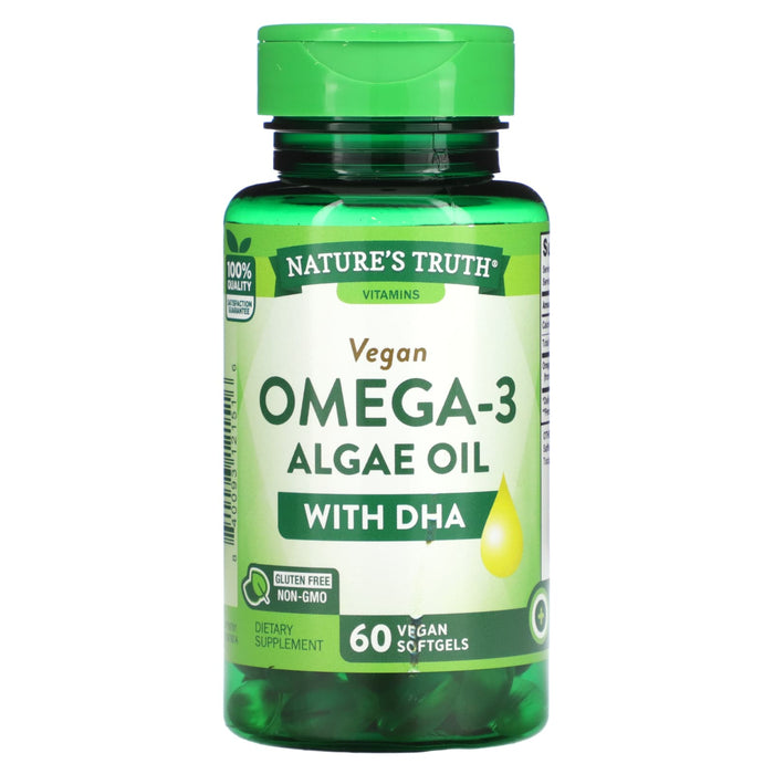 Nature's Truth, Vegan Omega-3 Algae Oil with DHA, 60 Vegan Softgels