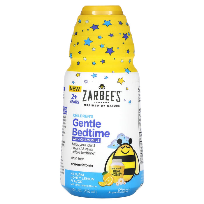 Zarbee's, Children's Gentle Bedtime with Chamomile, 2+ Years, Natural Honey Lemon, 4 fl oz (118 ml)