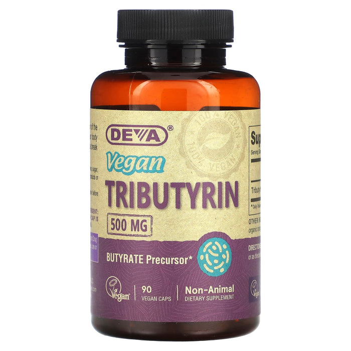 Deva, Vegan Tributyrin, 500 mg , 90 Vegan Caps