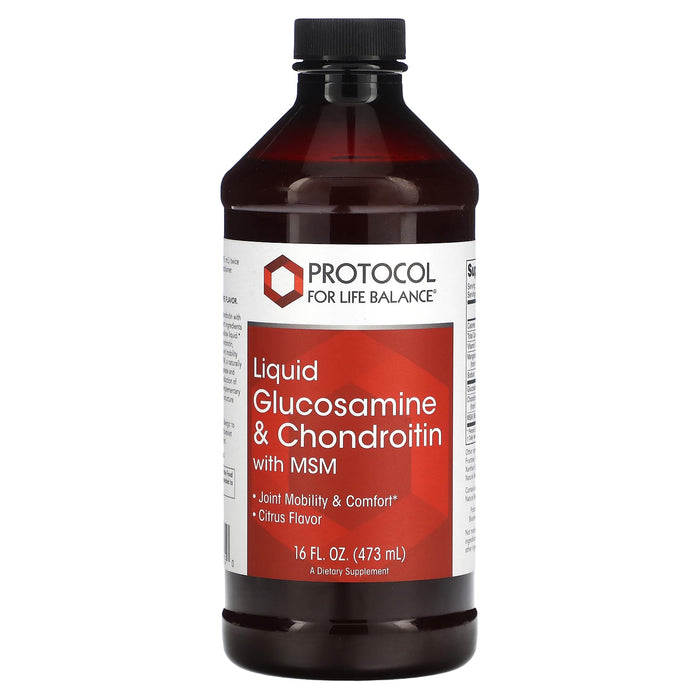 Protocol for Life Balance, Liquid Glucosamine & Chondroitin with MSM, Citrus, 16 fl oz (473 ml)