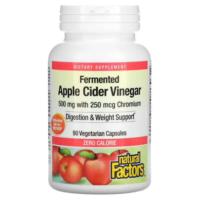 Natural Factors, Fermented Apple Cider Vinegar, 500 mg, 90 Vegetarian Capsules
