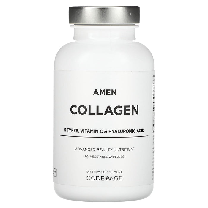 Codeage, Amen, Collagen, Vitamin C, Hyaluronic Acid, 90 Vegetable Capsules