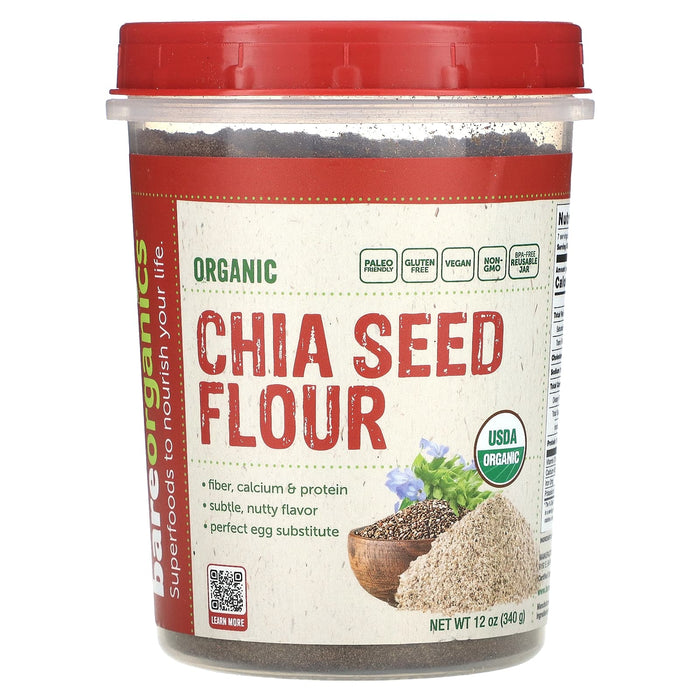 BareOrganics, Organic Chia Seed Flour, 12 oz (340 g)