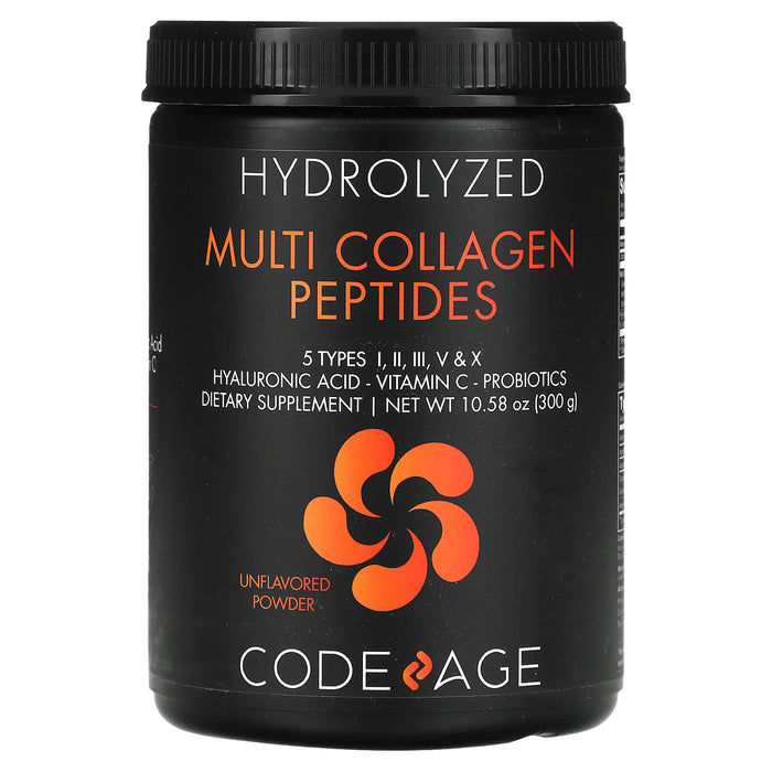 Codeage, Hydrolyzed Multi Collagen Peptides, Unflavored, 10.58 oz (300 g)
