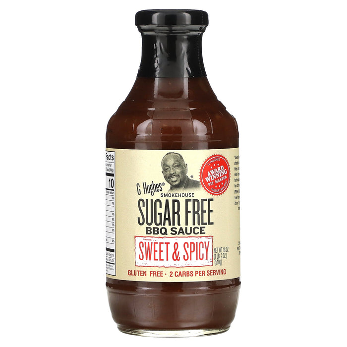 G Hughes, Sugar Free BBQ Sauce, Hickory, 18 oz (510 g)