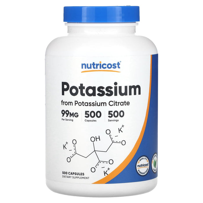 Nutricost, Potassium, 99 mg, 240 Capsules