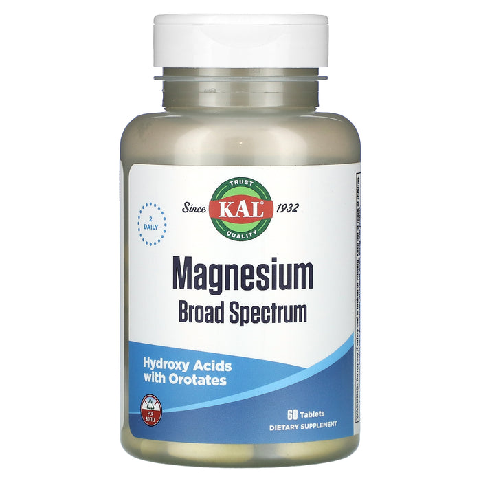 KAL, Magnesium Broad Spectrum, 60 Tablets