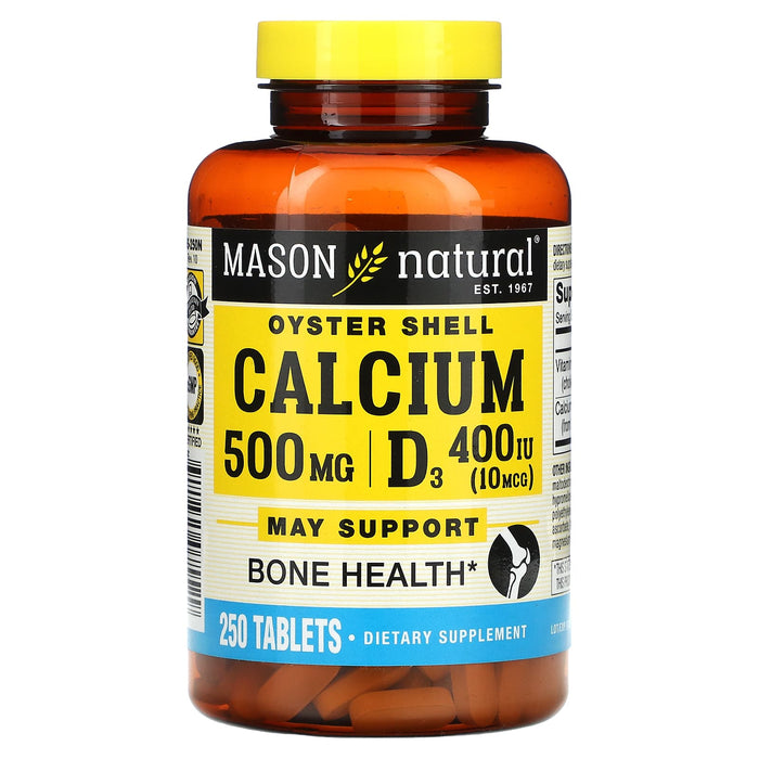 Mason Natural, Oyster Shell Calcium Plus D3, 250 Tablets
