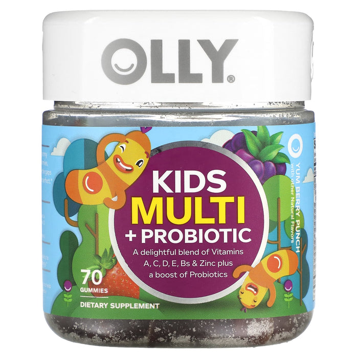 OLLY, Kids Multi + Probiotic, Yum Berry Punch, 70 Gummies