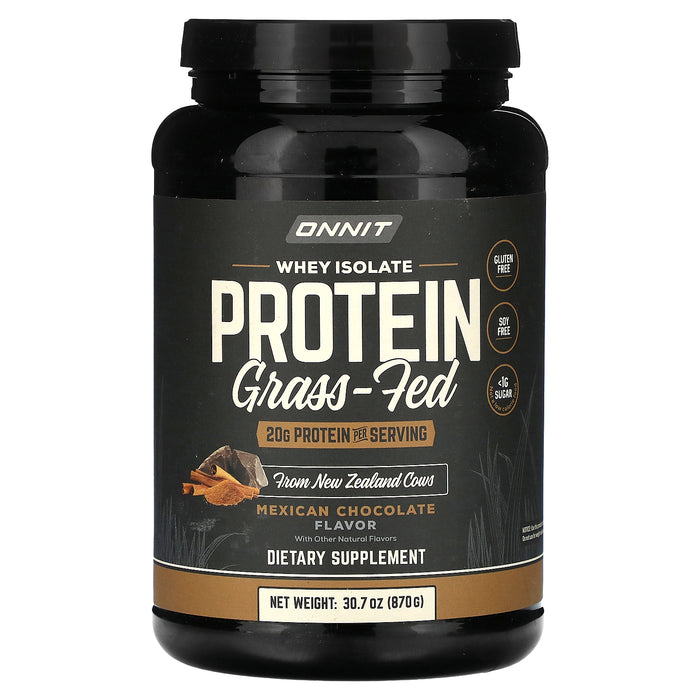 Onnit, Whey Isolate Protein, Grass Fed, Mexican Chocolate, 30.7 oz (870 g)